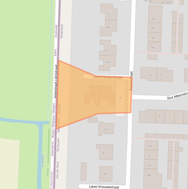 Kaart van postcodegebied 4551VS.