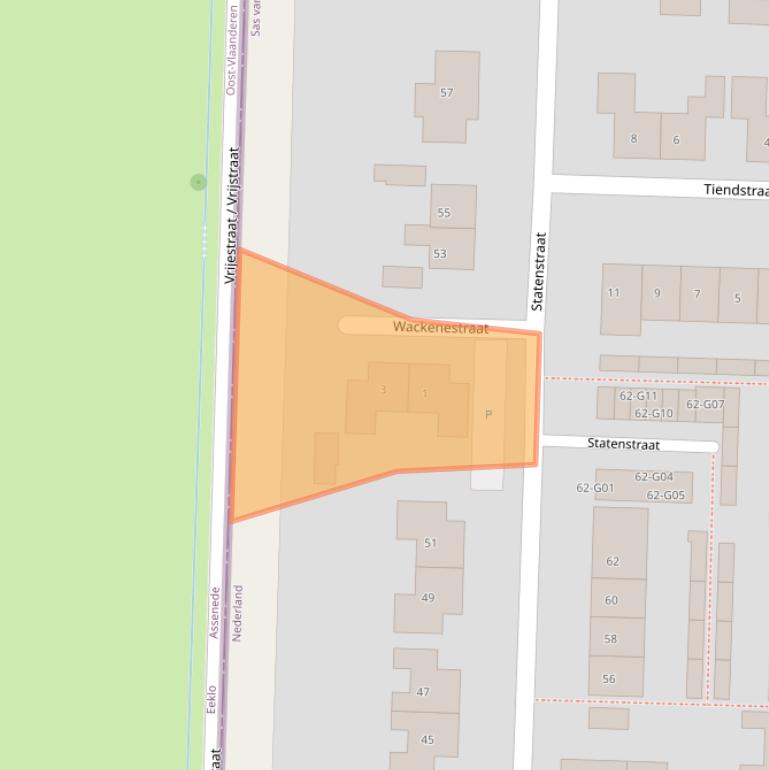 Kaart van postcodegebied 4551VT.