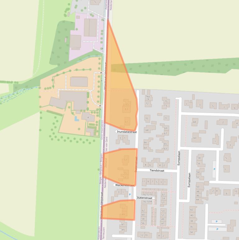 Kaart van postcodegebied 4551VW.