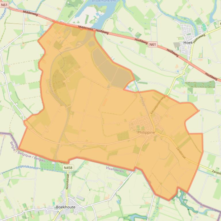 Kaart van postcodegebied 4553.