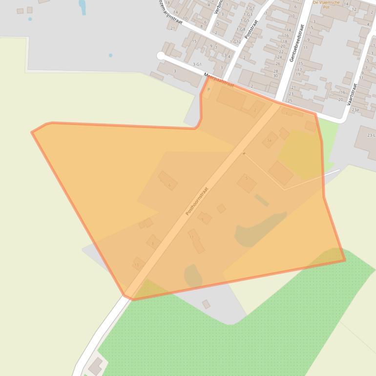 Kaart van postcodegebied 4553AA.