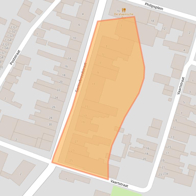 Kaart van postcodegebied 4553AB.