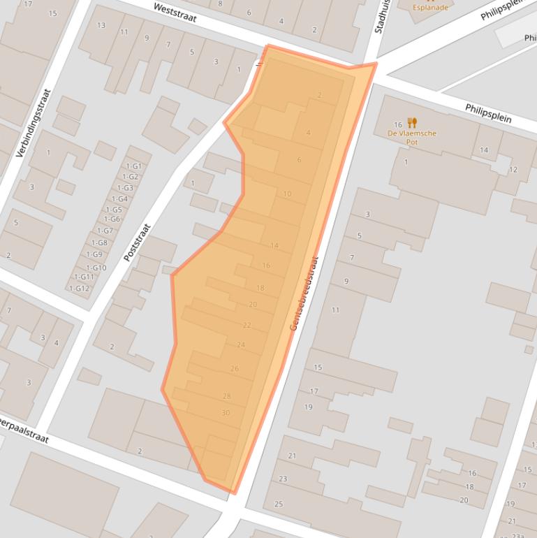 Kaart van postcodegebied 4553AC.