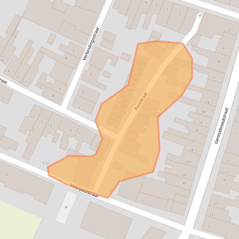 Kaart van postcodegebied 4553AE.