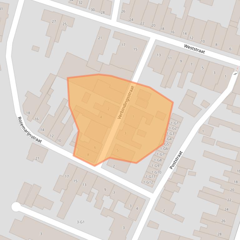 Kaart van postcodegebied 4553AL.