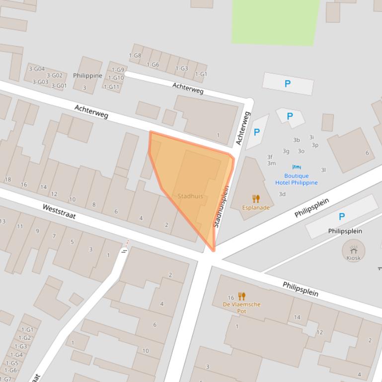 Kaart van postcodegebied 4553AW.