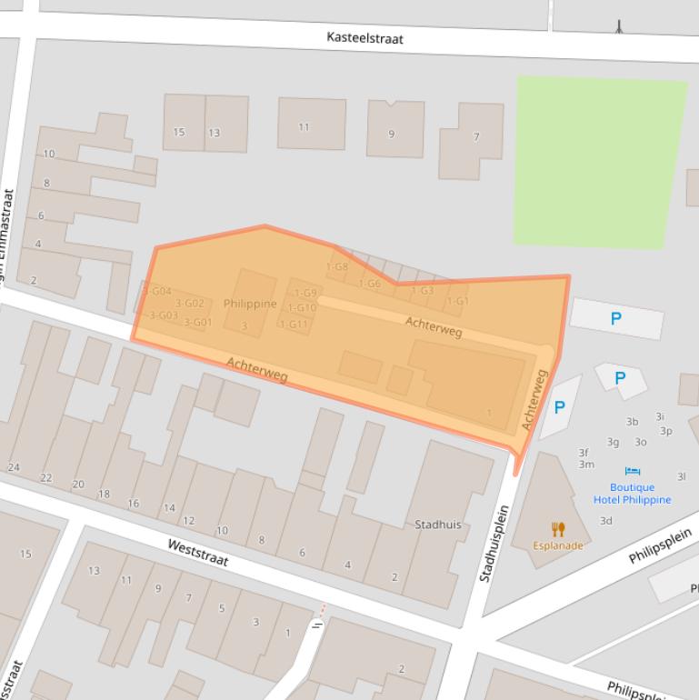 Kaart van postcodegebied 4553AX.