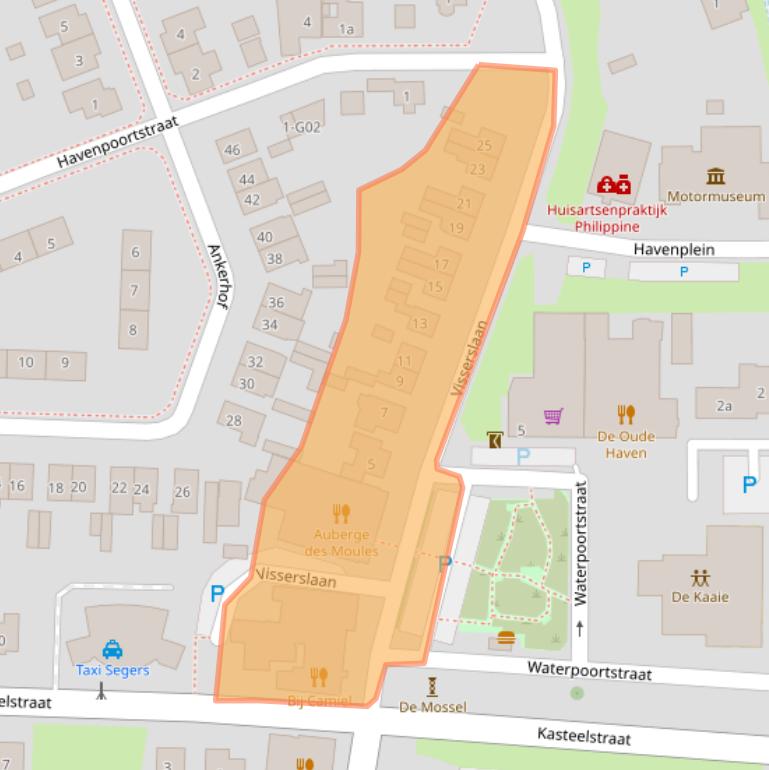 Kaart van postcodegebied 4553BE.