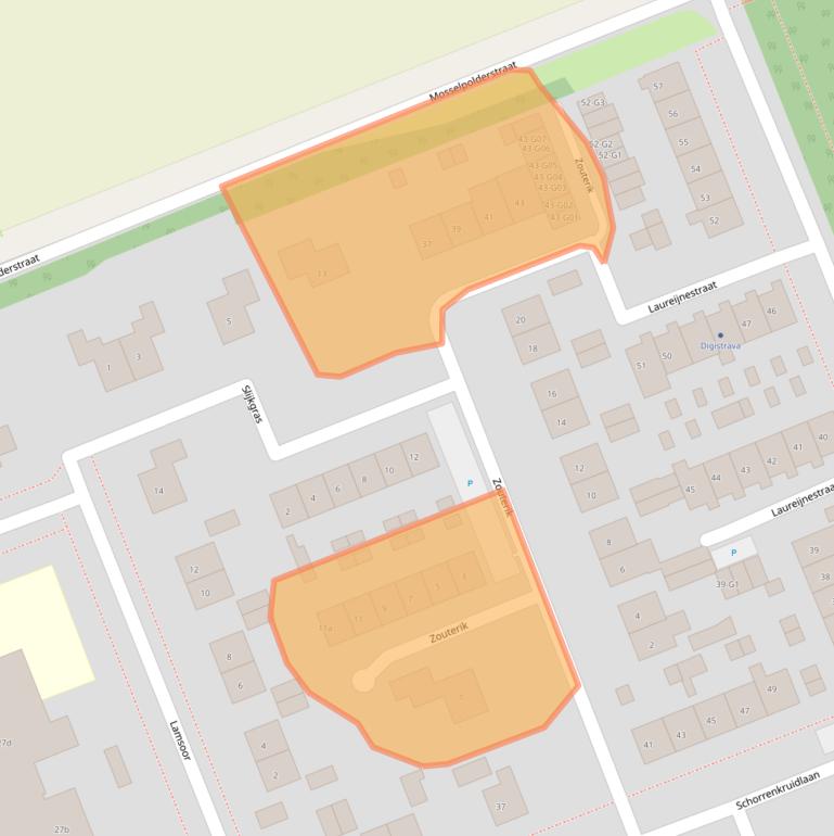 Kaart van postcodegebied 4553CD.