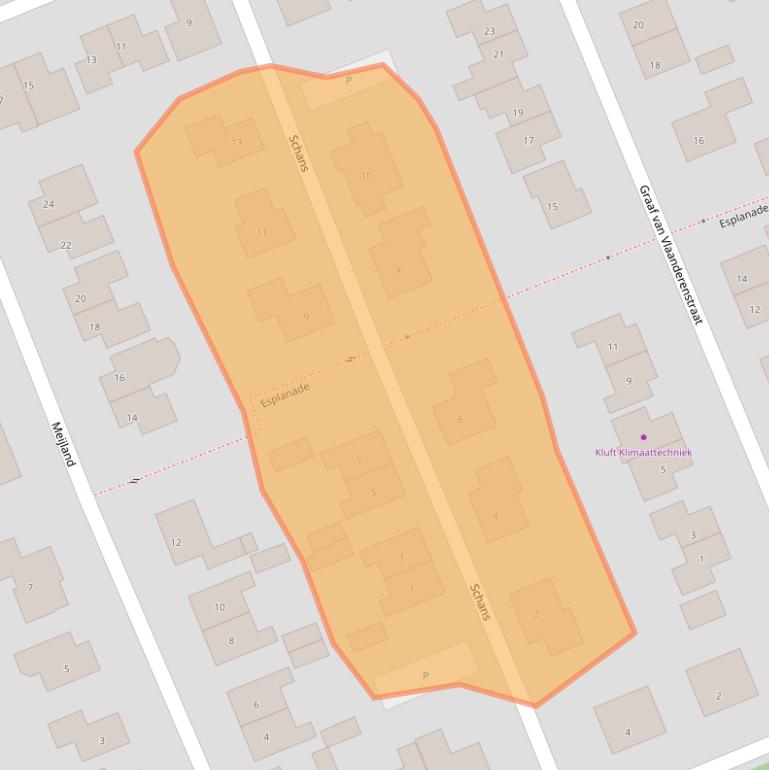 Kaart van postcodegebied 4553DA.