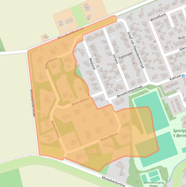 Kaart van postcodegebied 4553DB.