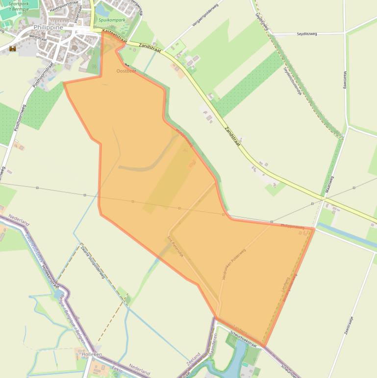 Kaart van postcodegebied 4553NE.