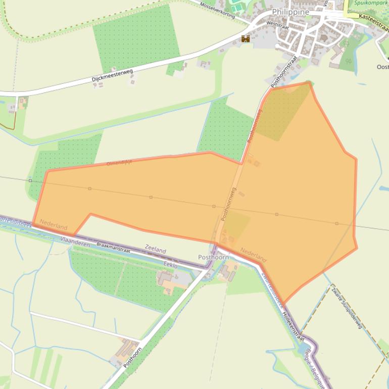 Kaart van postcodegebied 4553NG.