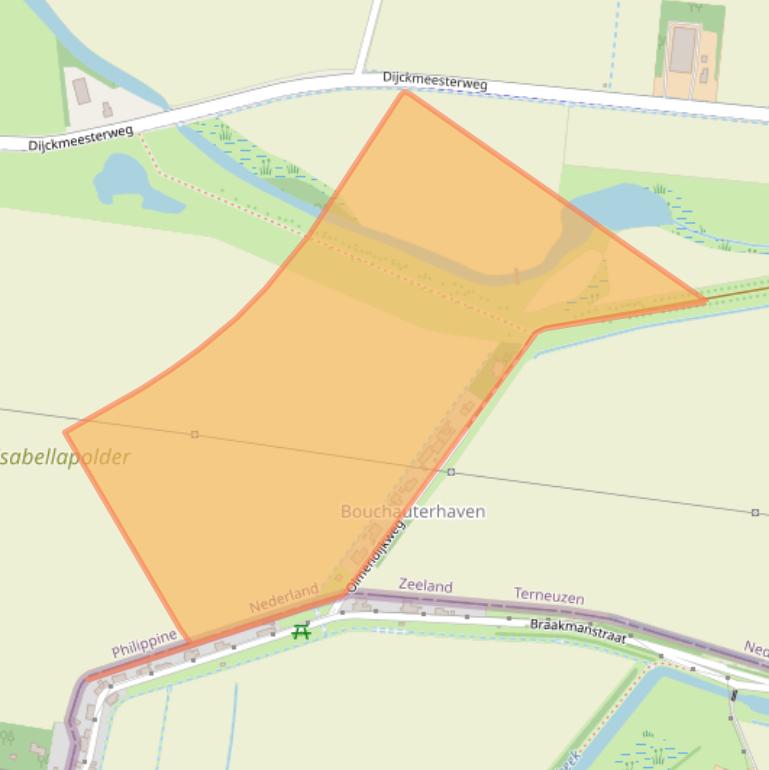 Kaart van postcodegebied 4553PE.