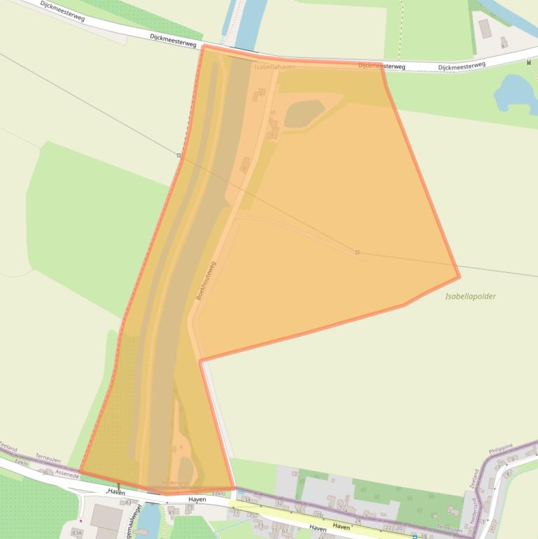 Kaart van postcodegebied 4553PM.