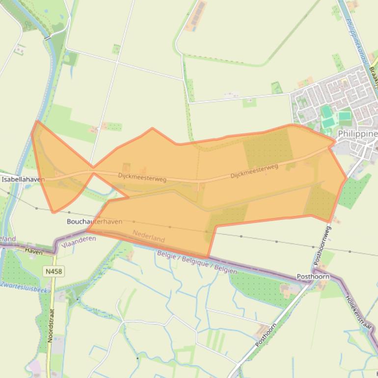 Kaart van postcodegebied 4553PN.