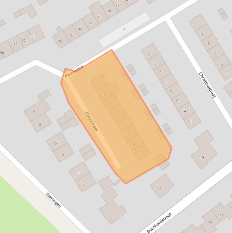 Kaart van postcodegebied 4554AW.