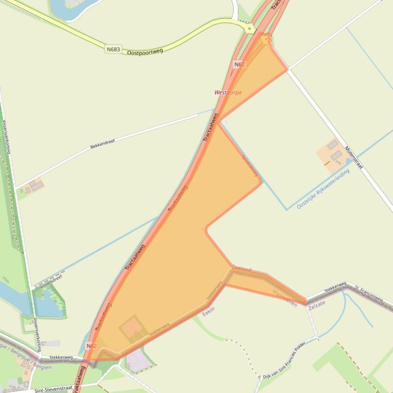 Kaart van postcodegebied 4554KX.