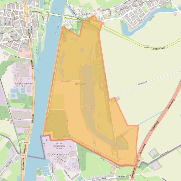 Kaart van postcodegebied 4554LR.