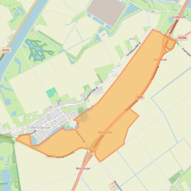 Kaart van postcodegebied 4554LV.