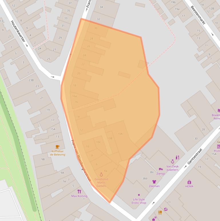 Kaart van postcodegebied 4561AD.