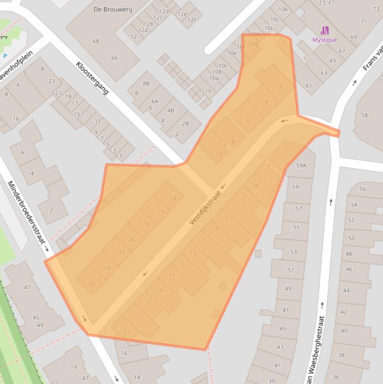 Kaart van postcodegebied 4561AG.