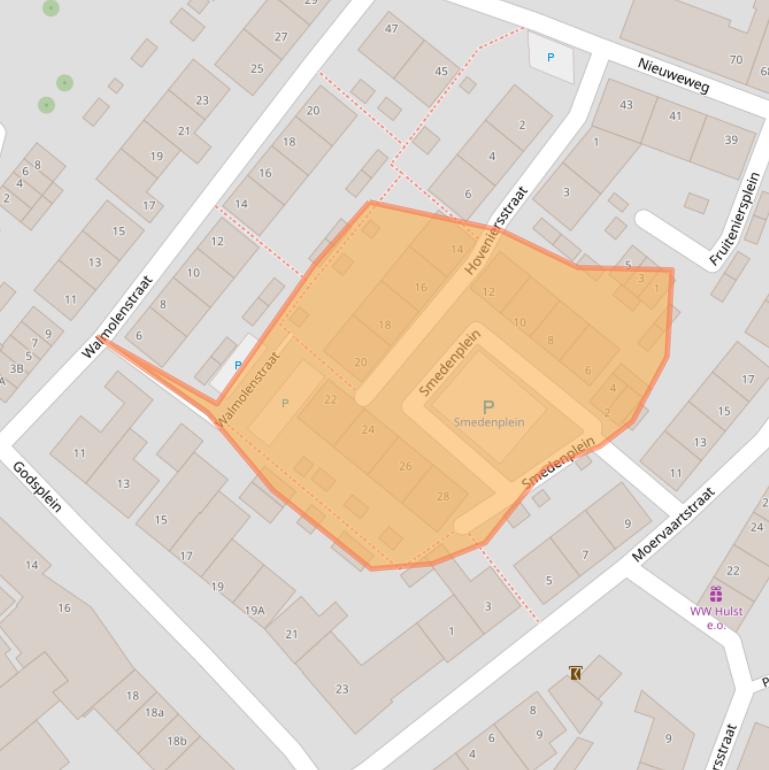 Kaart van postcodegebied 4561BG.