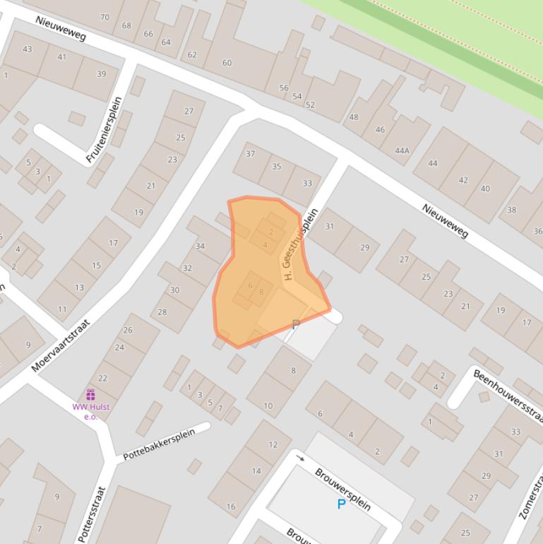 Kaart van postcodegebied 4561BT.