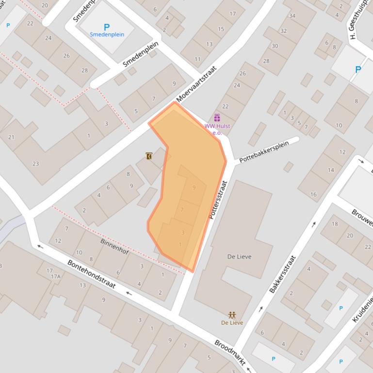 Kaart van postcodegebied 4561BW.