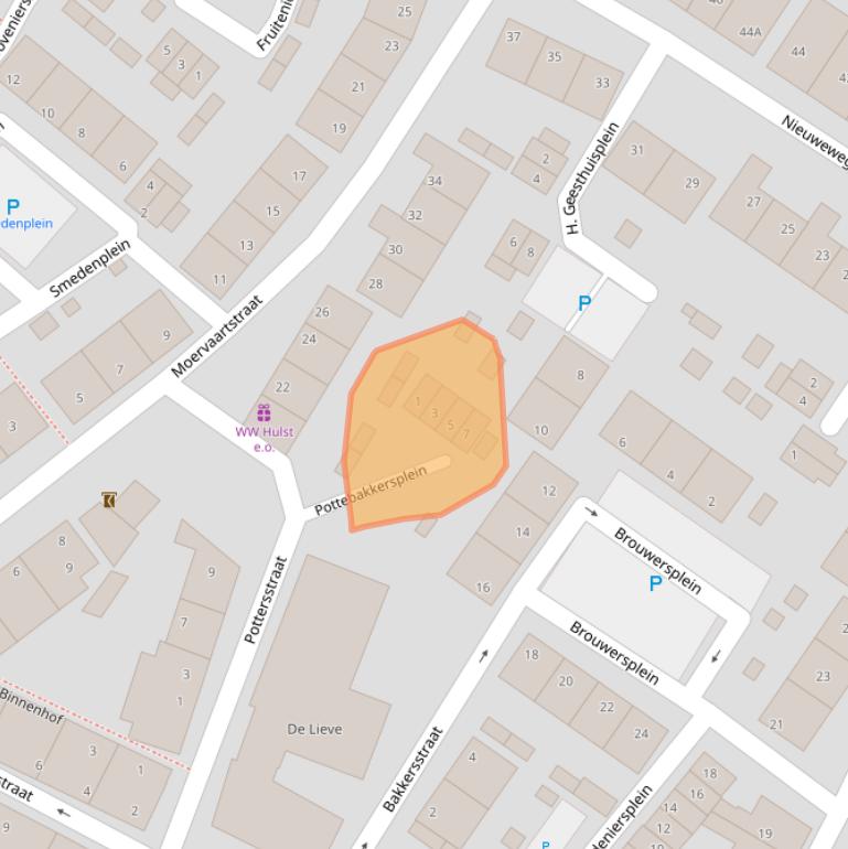 Kaart van postcodegebied 4561BX.