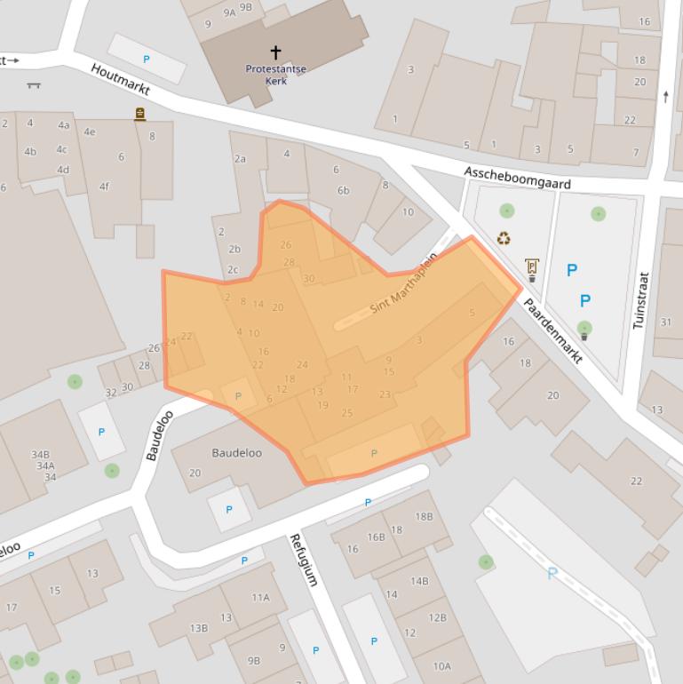 Kaart van postcodegebied 4561EW.