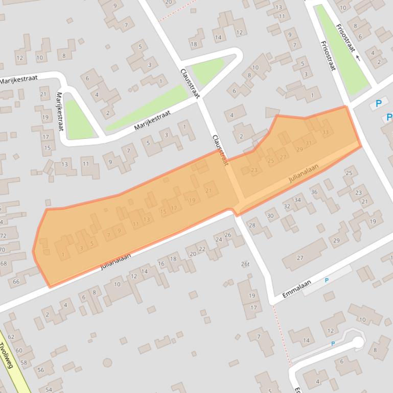 Kaart van postcodegebied 4561JA.