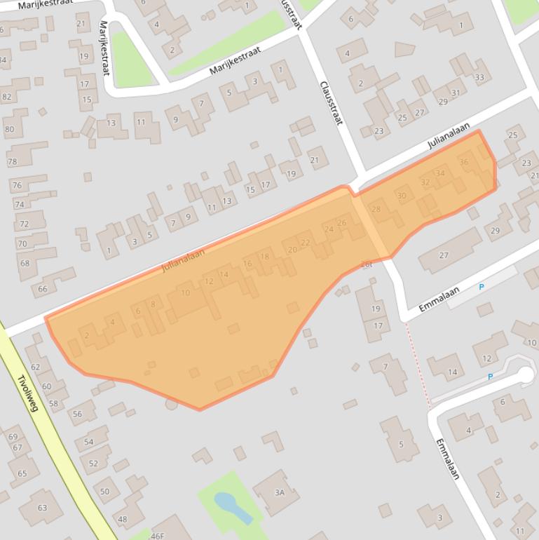 Kaart van postcodegebied 4561JB.