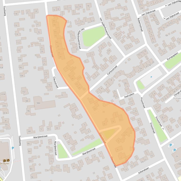 Kaart van postcodegebied 4561JD.