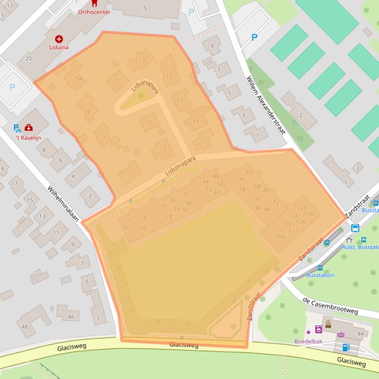 Kaart van postcodegebied 4561JW.