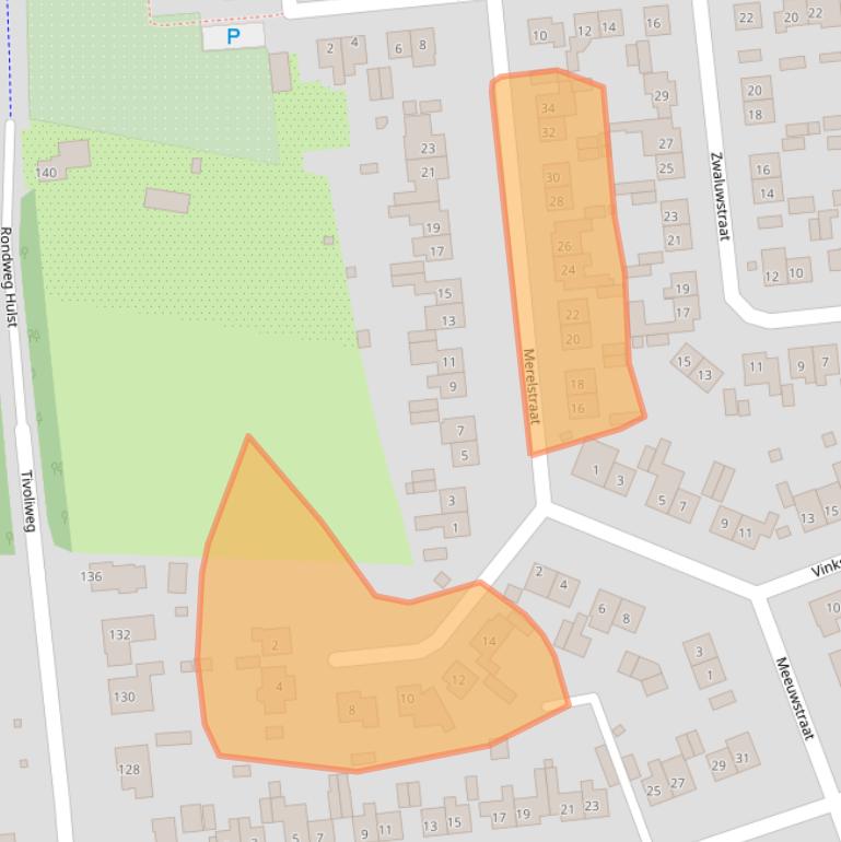 Kaart van postcodegebied 4561KJ.