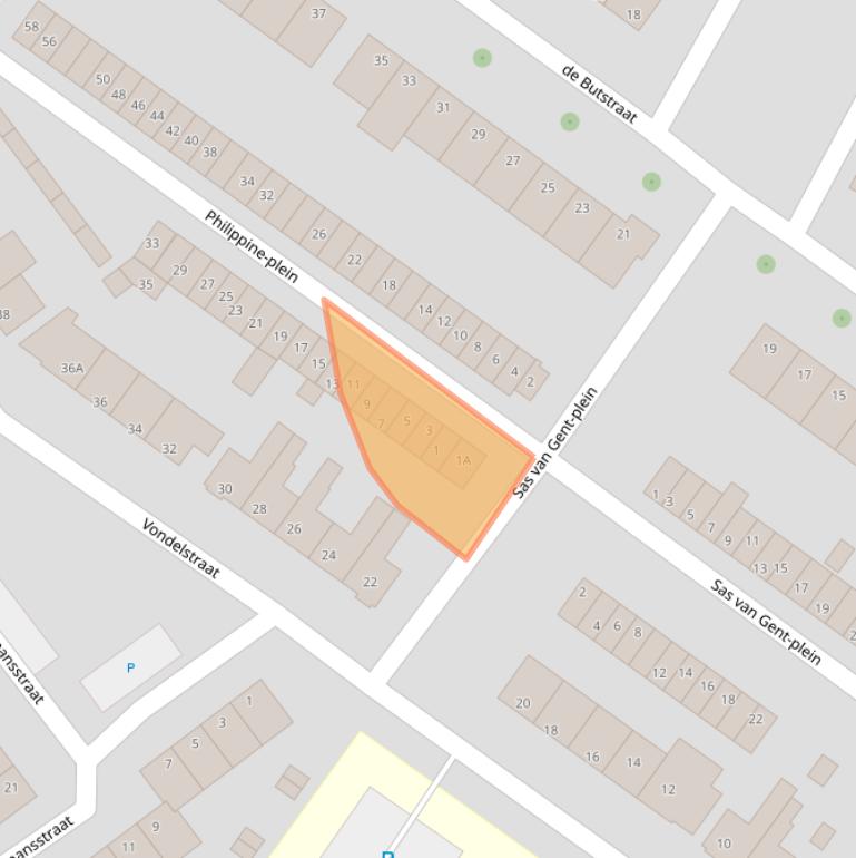 Kaart van postcodegebied 4561LZ.