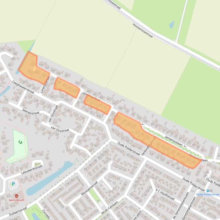 Kaart van postcodegebied 4561NL.