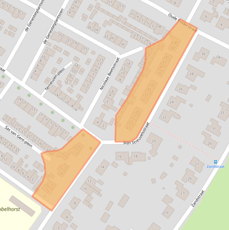 Kaart van postcodegebied 4561NP.