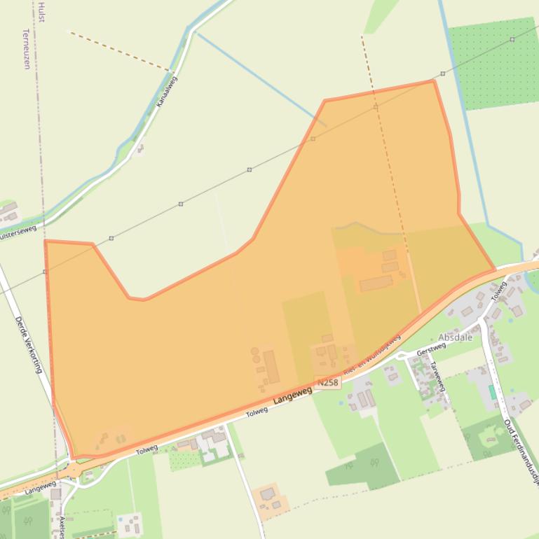 Kaart van postcodegebied 4561PZ.