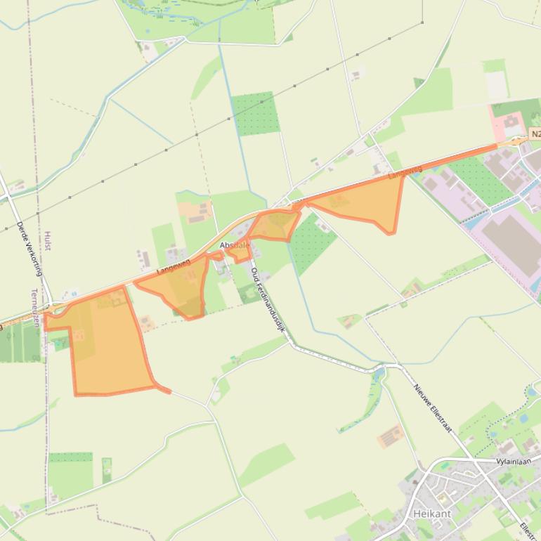 Kaart van postcodegebied 4561RL.