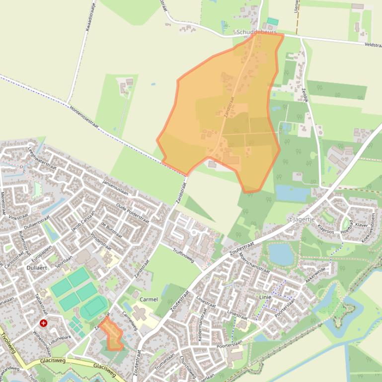 Kaart van postcodegebied 4561SE.