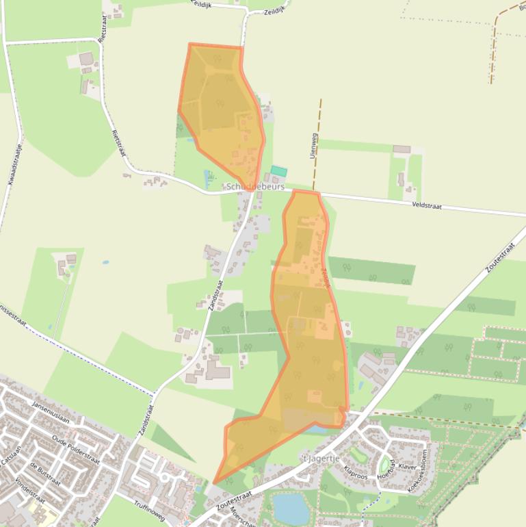 Kaart van postcodegebied 4561SH.