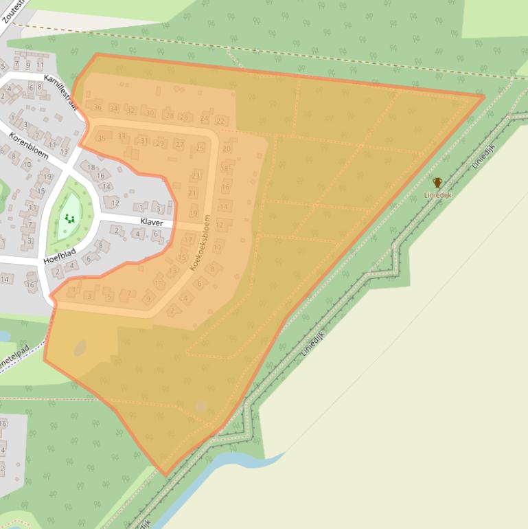 Kaart van postcodegebied 4561TL.