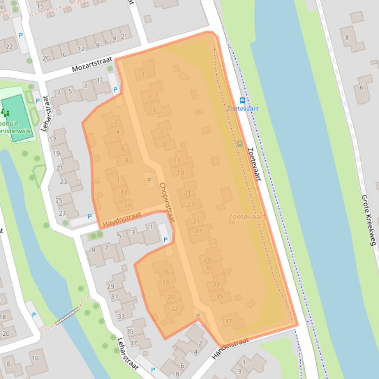 Kaart van postcodegebied 4561VJ.