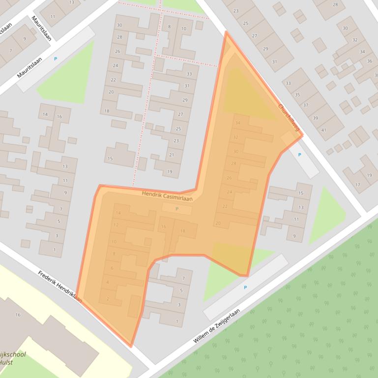 Kaart van postcodegebied 4561WJ.