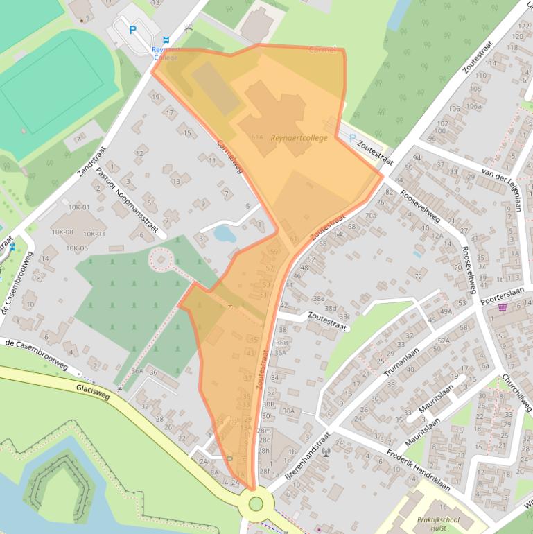 Kaart van postcodegebied 4561XA.