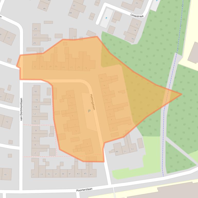 Kaart van postcodegebied 4561XV.