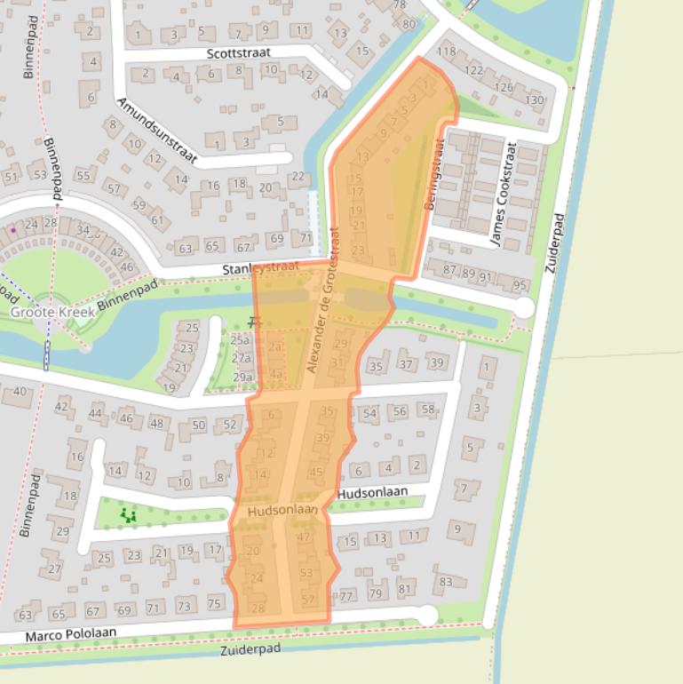 Kaart van postcodegebied 4562BJ.