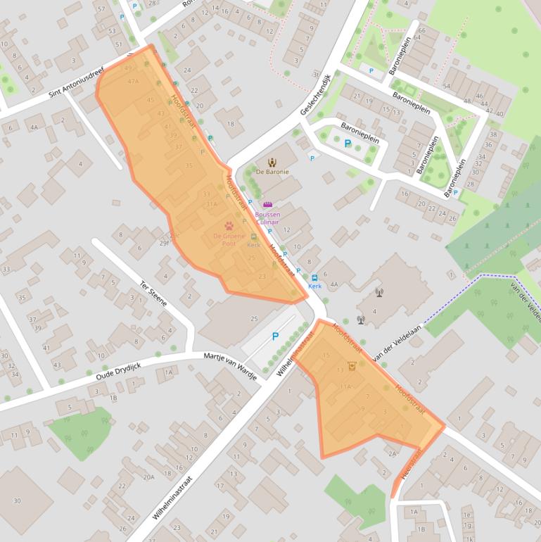 Kaart van postcodegebied 4564AM.